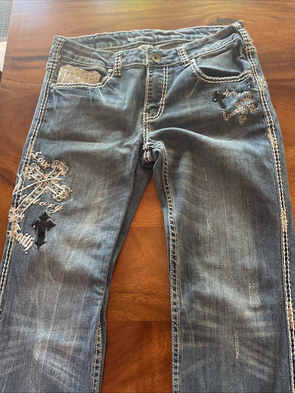 Cow Girl Tuff Company western, cowboy, embroidered bootcut jeans size 31